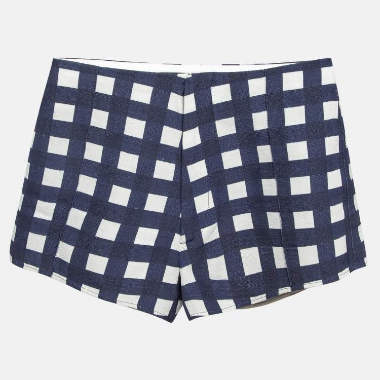 Pre Owned Jacquemus Blue Gingham Silk Blend Le Limao Shorts S