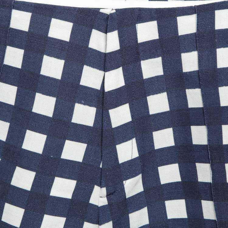 Pre Owned Jacquemus Blue Gingham Silk Blend Le Limao Shorts S