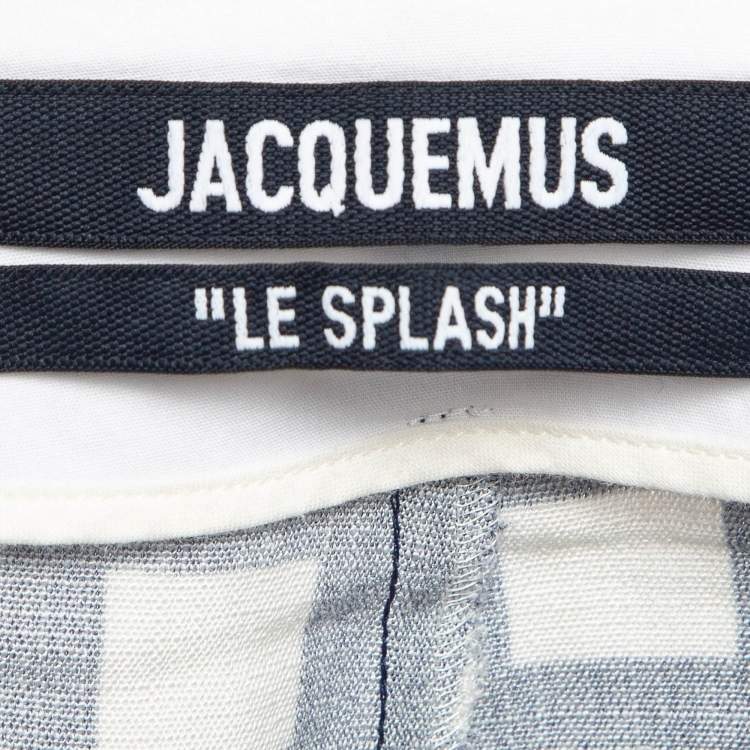 Pre Owned Jacquemus Blue Gingham Silk Blend Le Limao Shorts S