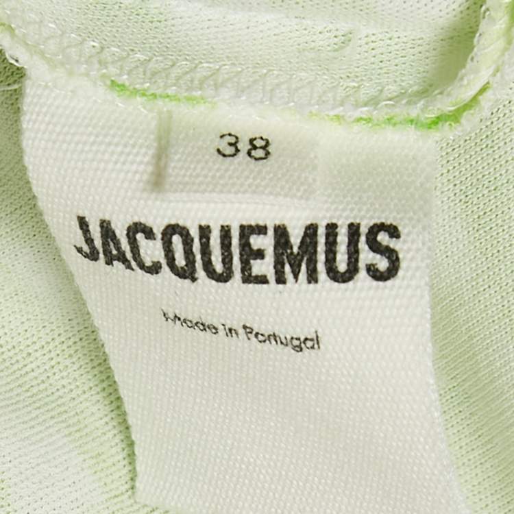Pre Owned Jacquemus Green Checkered Print Jersey La Robe Nodi Midi Dress M