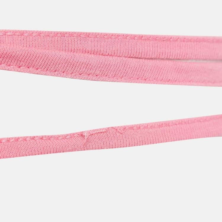 Pre Owned Jacquemus Pink Cotton Knit Underwired Lace-Up Baci Crop Top XS