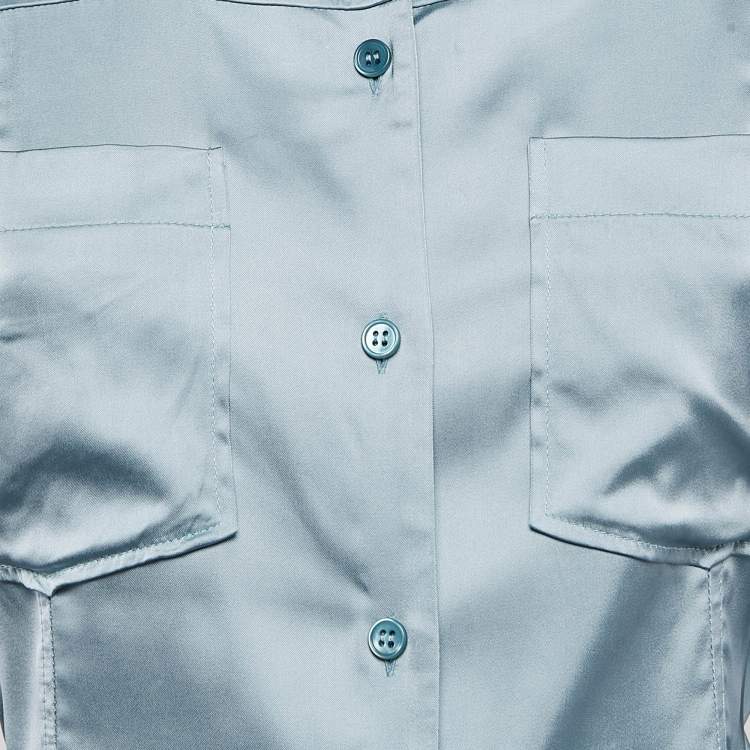 Pre Owned Jacquemus Grey Satin Open-Back La Chemise Mentalo Shirt S