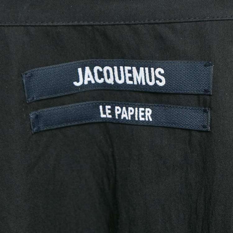 Pre Owned Jacquemus Black Crepe Bahia Draped Le Papier Mini Dress M