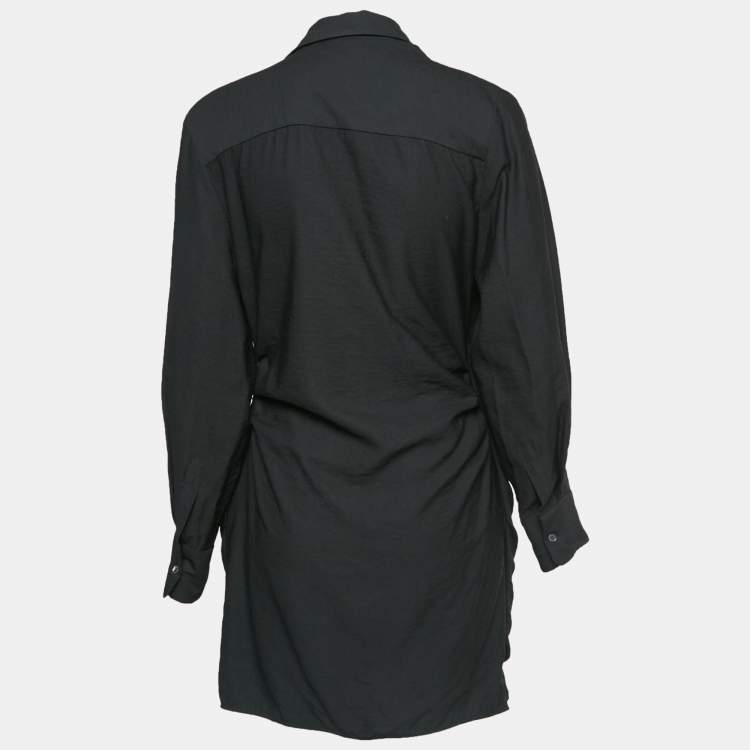 Pre Owned Jacquemus Black Crepe Bahia Draped Le Papier Mini Dress M