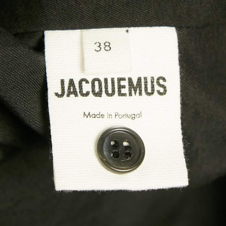 Pre Owned Jacquemus Black Crepe Bahia Draped Le Papier Mini Dress M