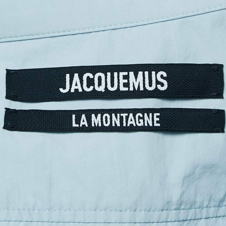 Pre Owned Jacquemus Blue Nylon Bubble La Montagne Crop Shirt M