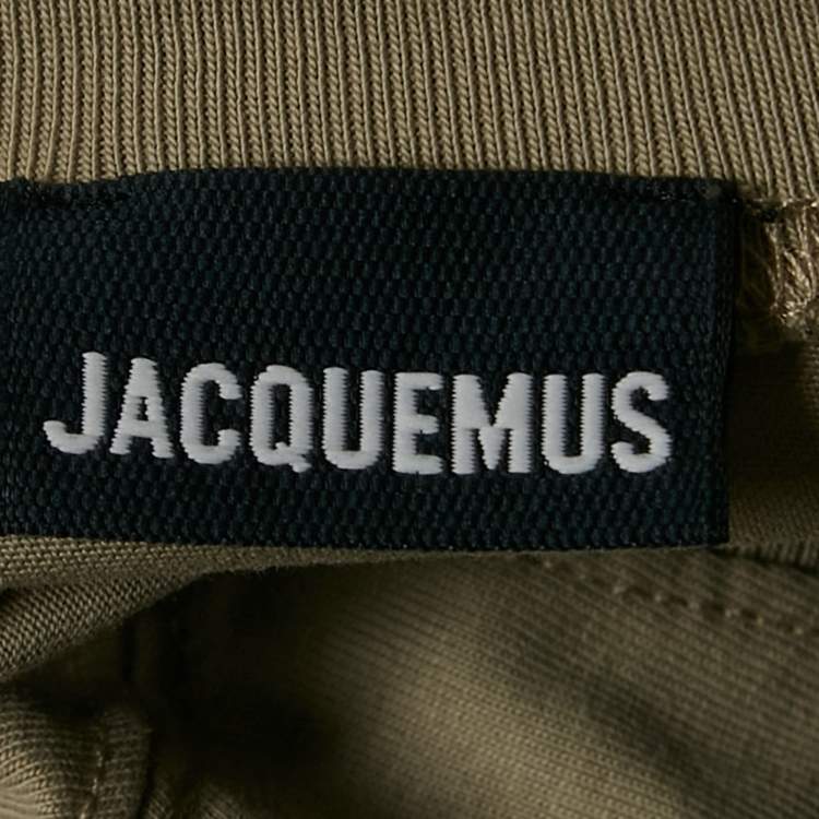 Pre Owned Jacquemus Sage Green Cotton Open Back Crop T-Shirt XS