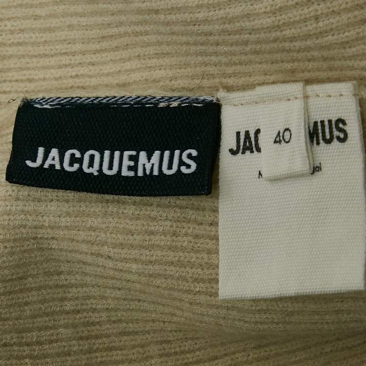 Pre Owned Jacquemus Cream Textured Rib Kit Shorts M