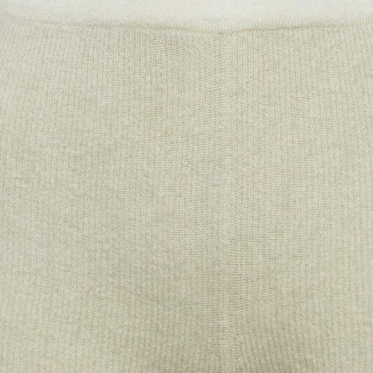 Pre Owned Jacquemus Cream Textured Rib Kit Shorts M