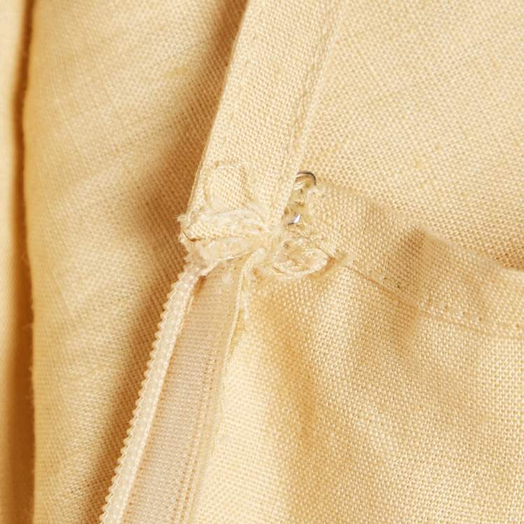 مملوكة مسبقًا Jacquemus Yellow Linen Drape Style La Jupe Pencil Skirt 
