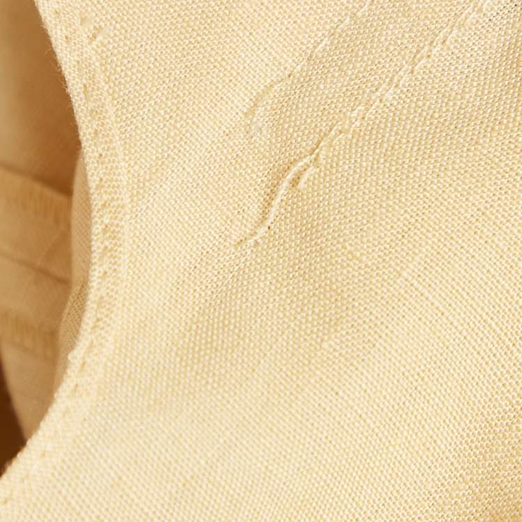 مملوكة مسبقًا Jacquemus Yellow Linen Drape Style La Jupe Pencil Skirt 