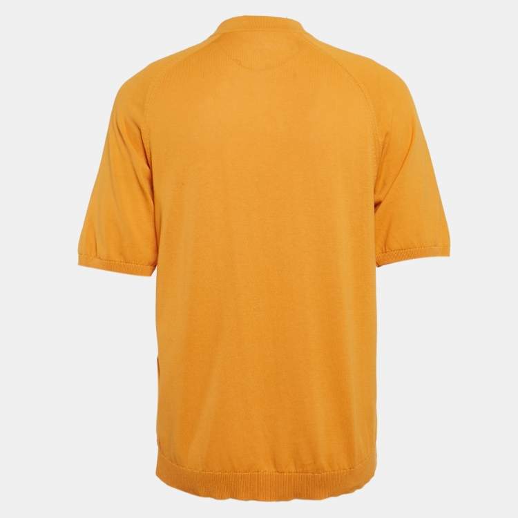 Pre Owned Jacquemus Yellow Cotton Knit Short Sleeve Jumper L