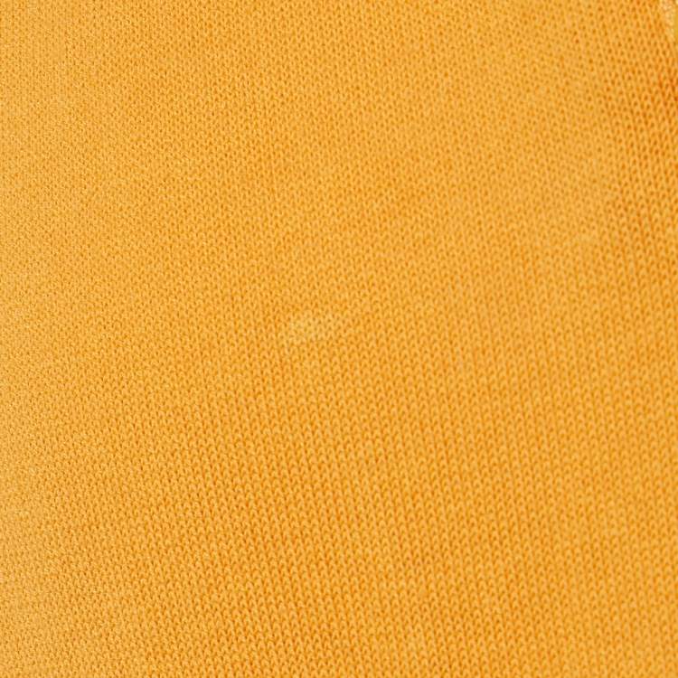 Pre Owned Jacquemus Yellow Cotton Knit Short Sleeve Jumper L