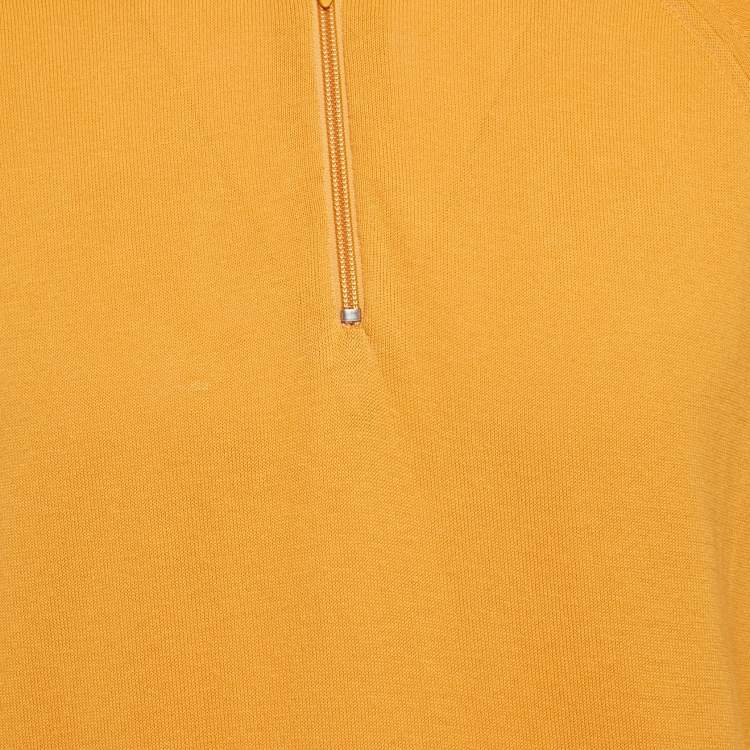 Pre Owned Jacquemus Yellow Cotton Knit Short Sleeve Jumper L
