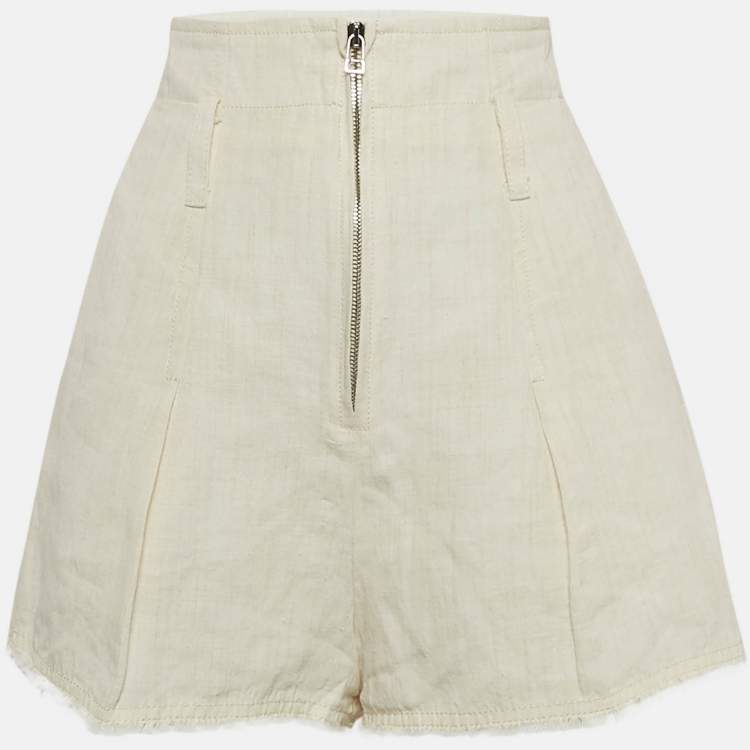 Pre Owned Jacquemus Cream Linen Blend Le Short Santon Shorts M