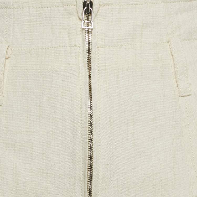 Pre Owned Jacquemus Cream Linen Blend Le Short Santon Shorts M