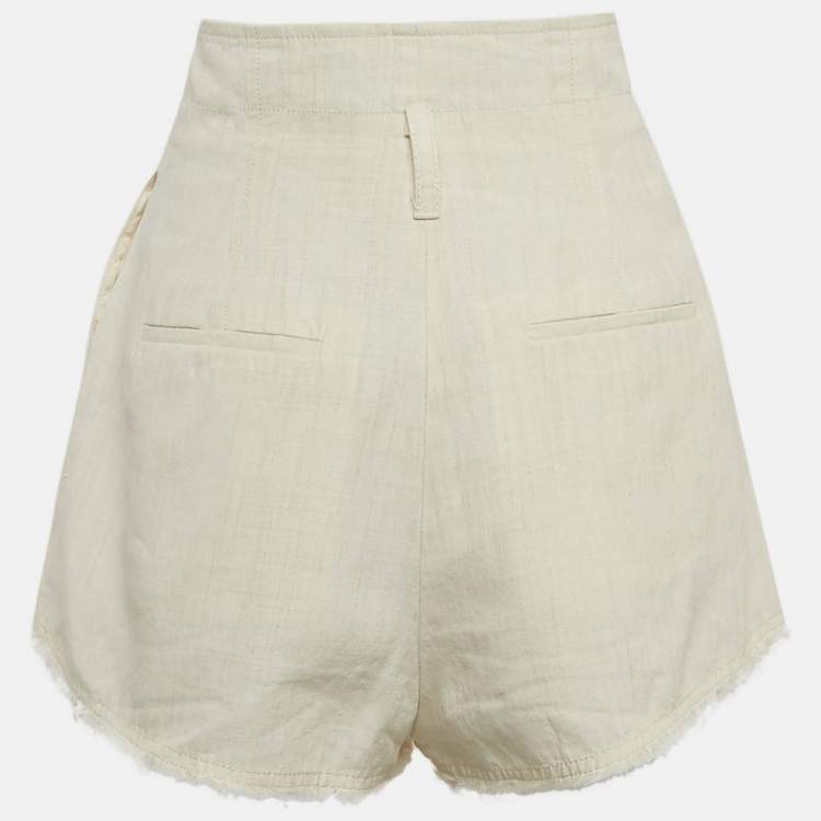 Pre Owned Jacquemus Cream Linen Blend Le Short Santon Shorts M