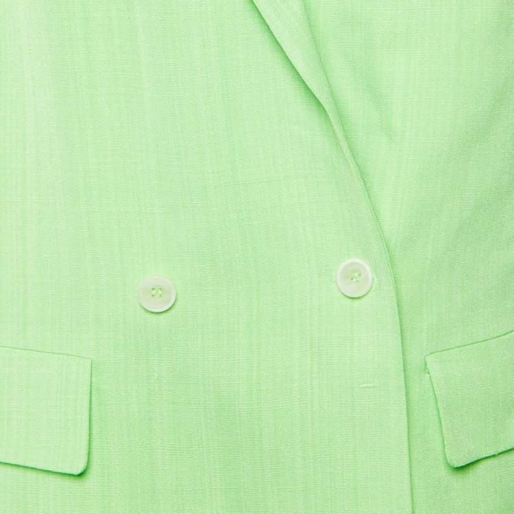 Pre Owned Jacquemus Green Crepe Silk Le Splash La Veste Marino Oversized Blazer L