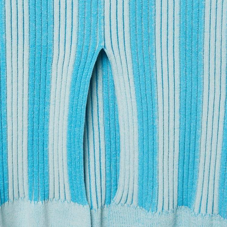 Pre Owned Jacquemus Blue Striped Rib Knit La Jupe Gelato Skirt XS