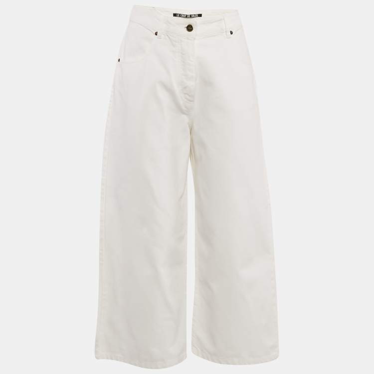 Pre Owned Jacquemus White Denim Le Coup de Soleil Wide Leg Jeans M/Waist 32"