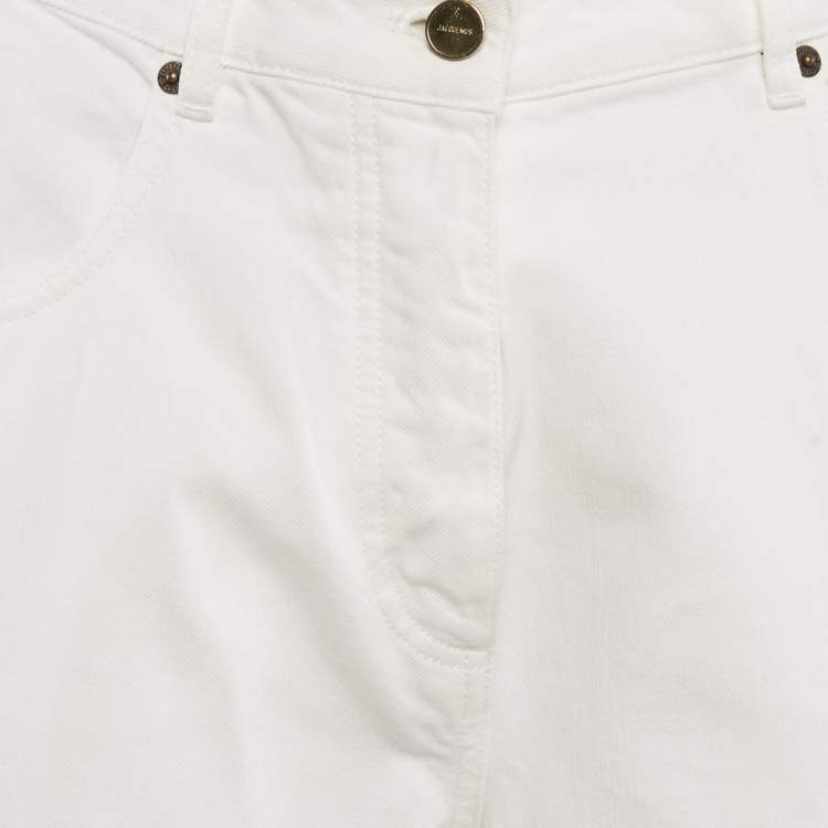 Pre Owned Jacquemus White Denim Le Coup de Soleil Wide Leg Jeans M/Waist 32"