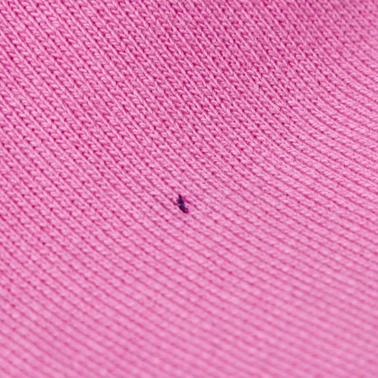 Pre Owned Jacquemus Pink Cotton Logo Print Crew Neck Cropped Sweatshirt Hoodie M