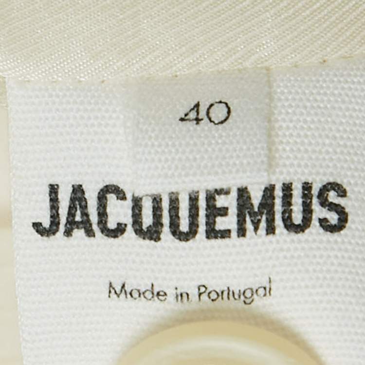 Pre Owned Jacquemus Off-White Wool Knot Detail Baccala Le Papier Blazer L