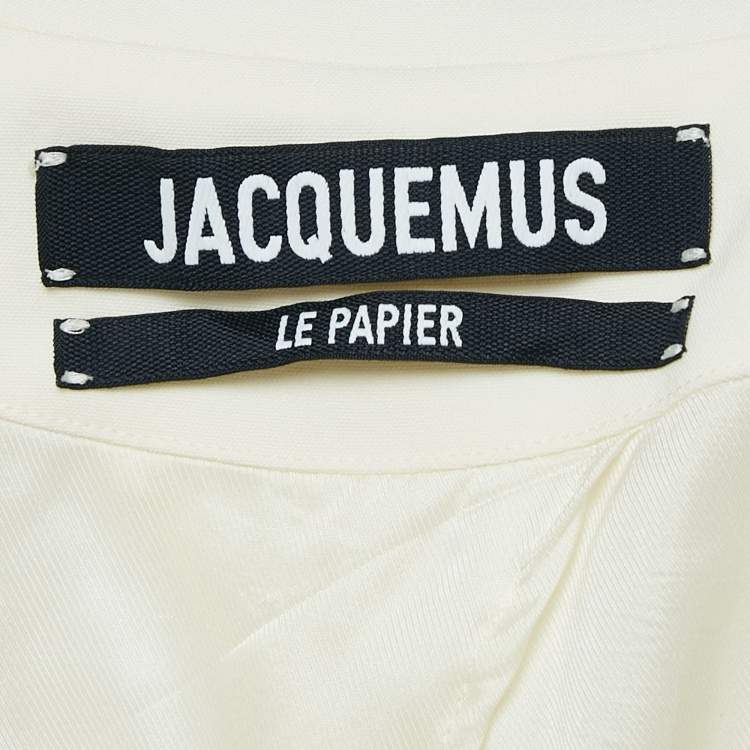 Pre Owned Jacquemus Off-White Wool Knot Detail Baccala Le Papier Blazer L