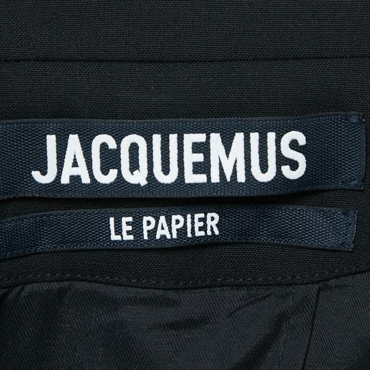 Pre Owned Jacquemus Black Wool Knot Detail Baccala Le Papier Blazer L