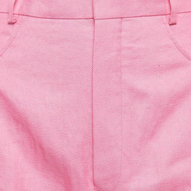 Pre Owned Jacquemus Pink Linen Blend Wide Leg Le Splash Pants L
