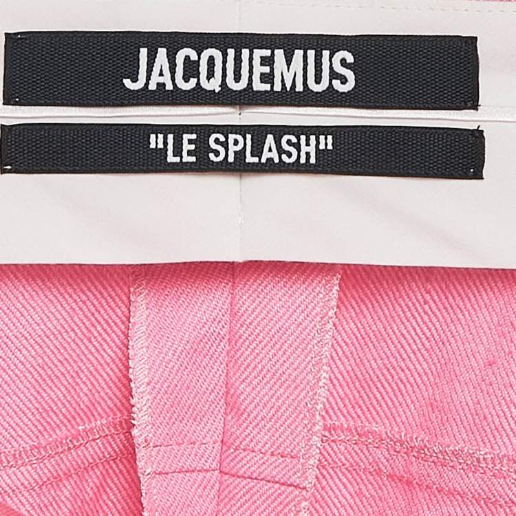 Pre Owned Jacquemus Pink Linen Blend Wide Leg Le Splash Pants L