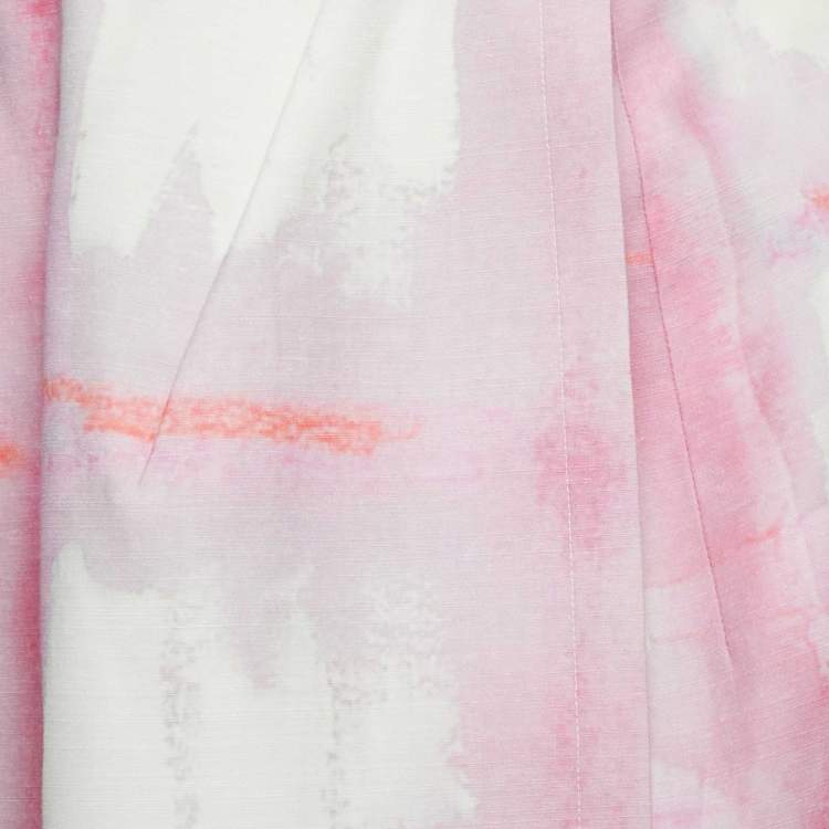 Pre Owned Jacquemus Pink/White Silk Blend Le Coup De Soleil Mini Dress S