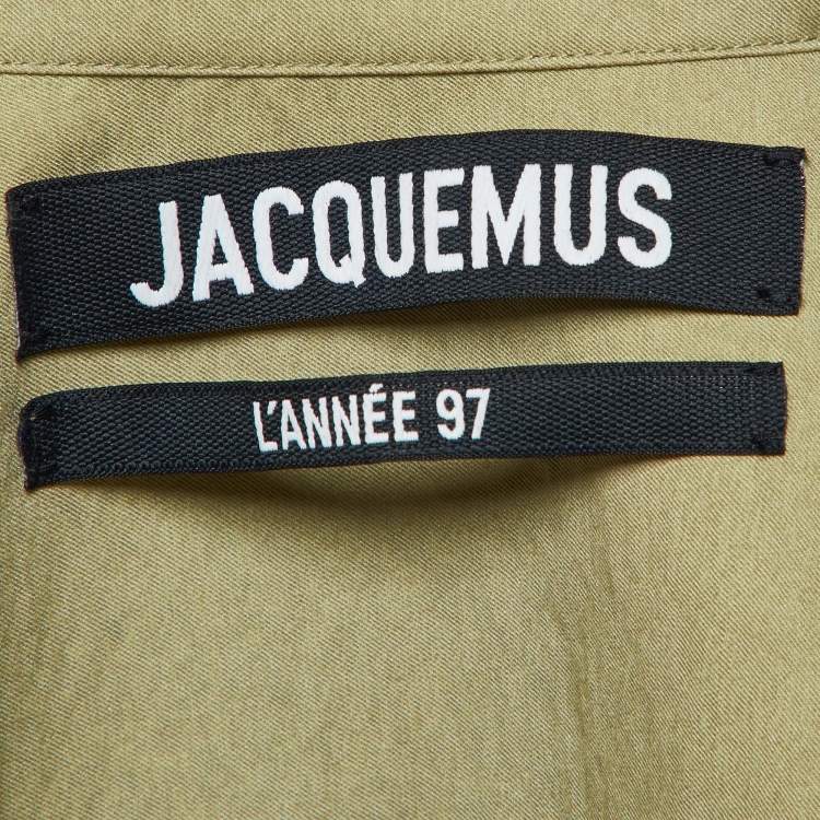 Pre Owned Jacquemus Green Crepe Le Bahia Tie Front Blouse XXS 