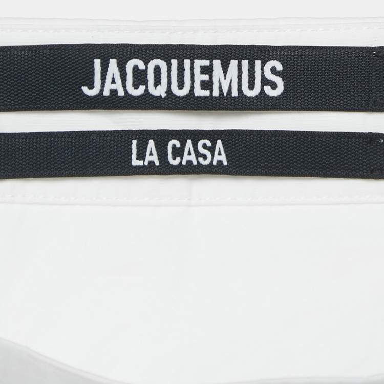 Pre Owned Jacquemus White Poplin Cut-Out Detail Mini La Casa Casaco Dress XS