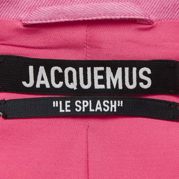 Pre Owned Jacquemus Pink Gabardine Linen Blend Single Breasted Le Splash Blazer L