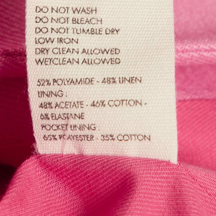 Pre Owned Jacquemus Pink Gabardine Linen Blend Single Breasted Le Splash Blazer L