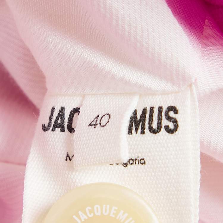 Pre Owned Jacquemus Pink Linen Blend Cropped Lannee 97 Jacket L