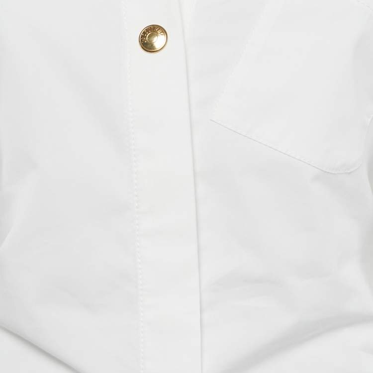 Pre Owned Jacquemus White Cotton Le Sculptures Mini Shirt Dress XS