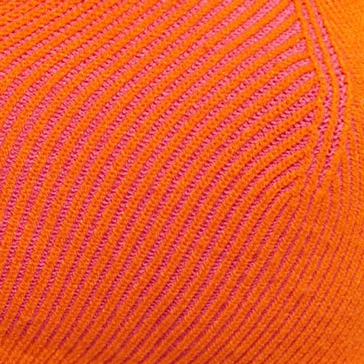 Pre Owned Jacquemus Orange/Pink Rib Knit V-Neck Bralette Top M