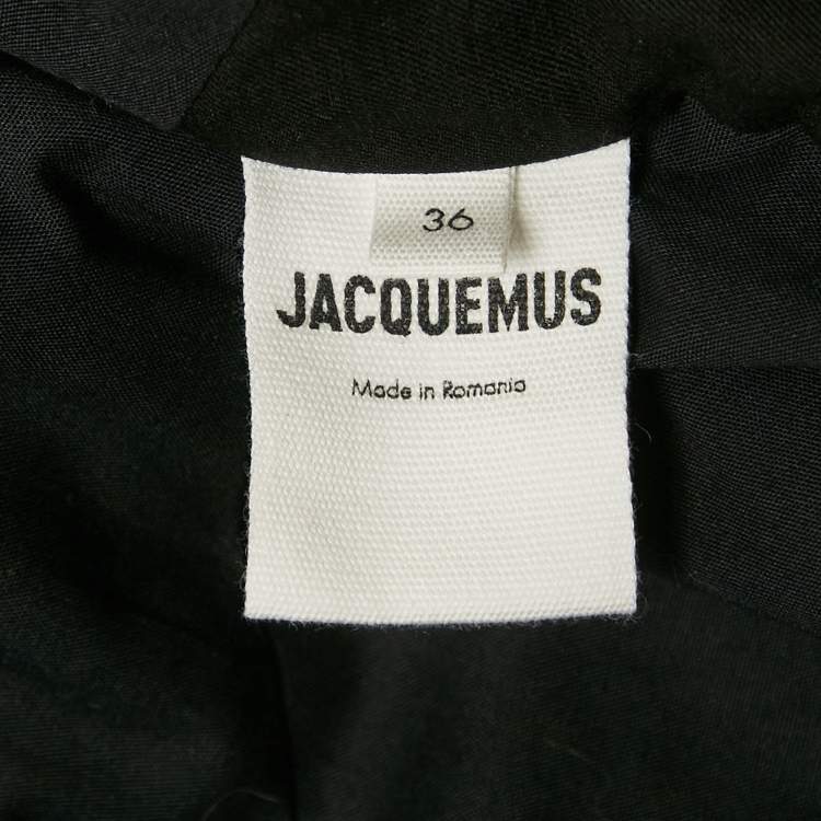 Pre Owned Jacquemus Black Crepe Asymmetric Le Splash Asymmetric Dress S