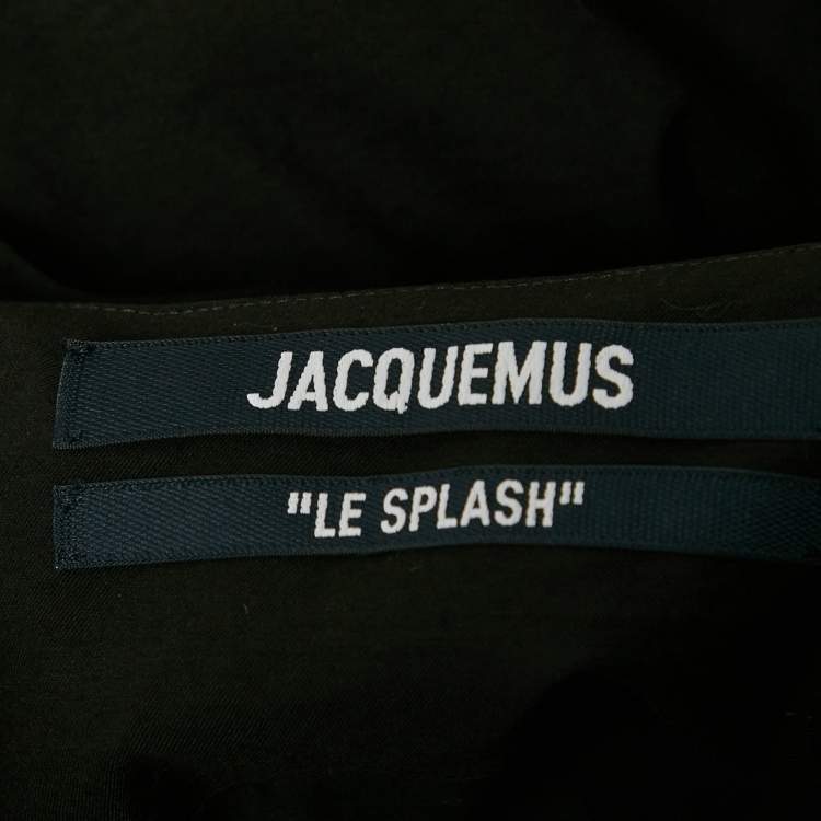 Pre Owned Jacquemus Black Crepe Asymmetric Le Splash Asymmetric Dress S