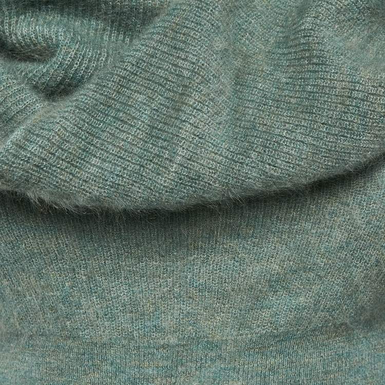 Pre Owned Jacquemus Green Wool Blend Twisted Neck Detail Sweater XL