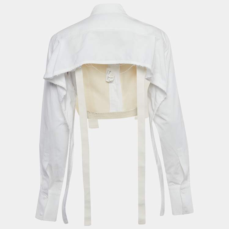 Pre Owned Jacquemus White Cotton and  Gauze La Chemise Cinta Shirt S