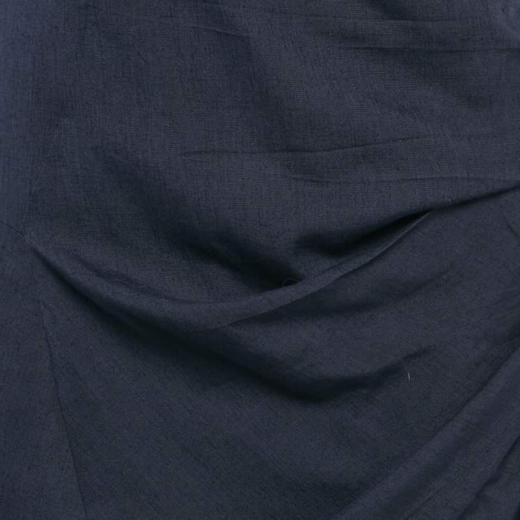 Pre Owned Jacquemus Navy Blue Crepe Le Splash Asymmetric Maxi Dress M