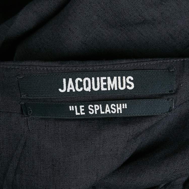 Pre Owned Jacquemus Navy Blue Crepe Le Splash Asymmetric Maxi Dress M