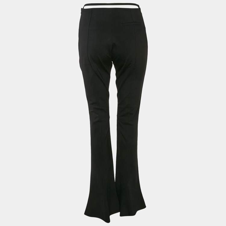 Pre Owned Jacquemus Black Wool Waistband Detail Wide Leg Le Splash Trousers L