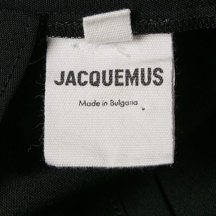 Pre Owned Jacquemus Black Wool Waistband Detail Wide Leg Le Splash Trousers L