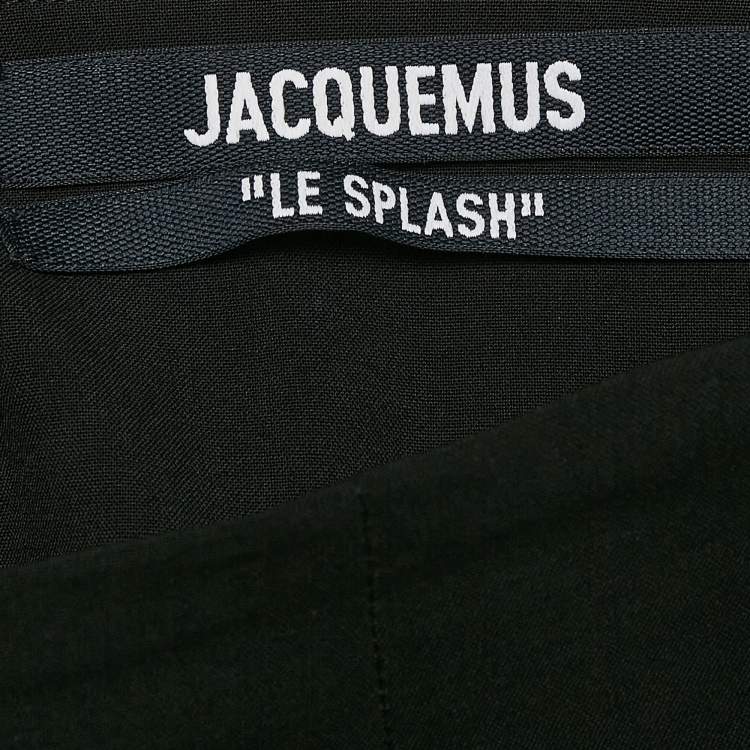 Pre Owned Jacquemus Black Wool Waistband Detail Wide Leg Le Splash Trousers L