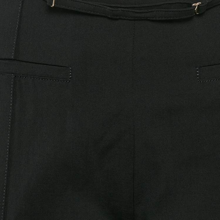 Pre Owned Jacquemus Black Wool Waistband Detail Wide Leg Le Splash Trousers L