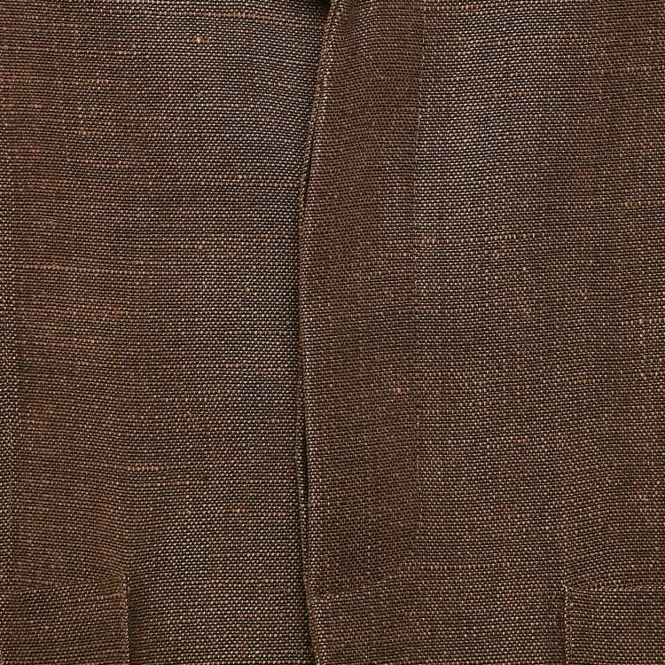 Pre Owned Jacquemus Brown Jute Le Raphia Blazer and Trousers Pantsuit S